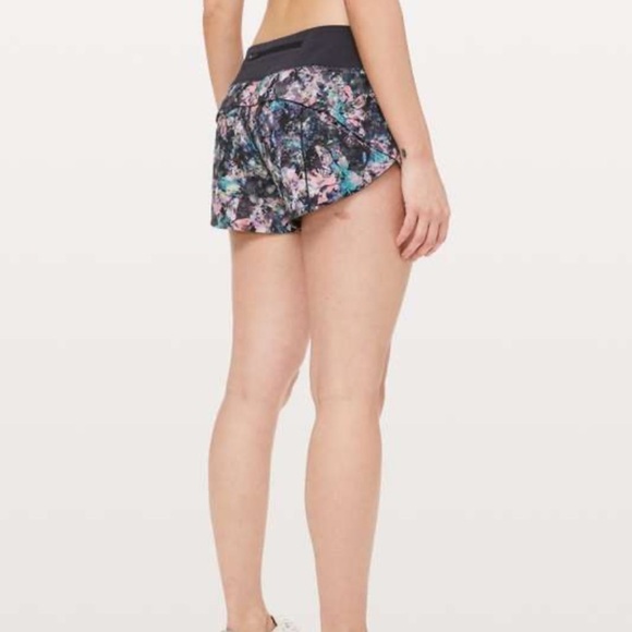Lululemon Women Run Speed Up Short 2.5" Inseam Dappled Daze Obsidian Size 14 - Picture 4 of 11